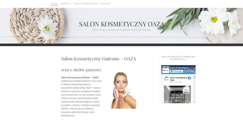 Salon Oaza - Cosmetic Salon Website